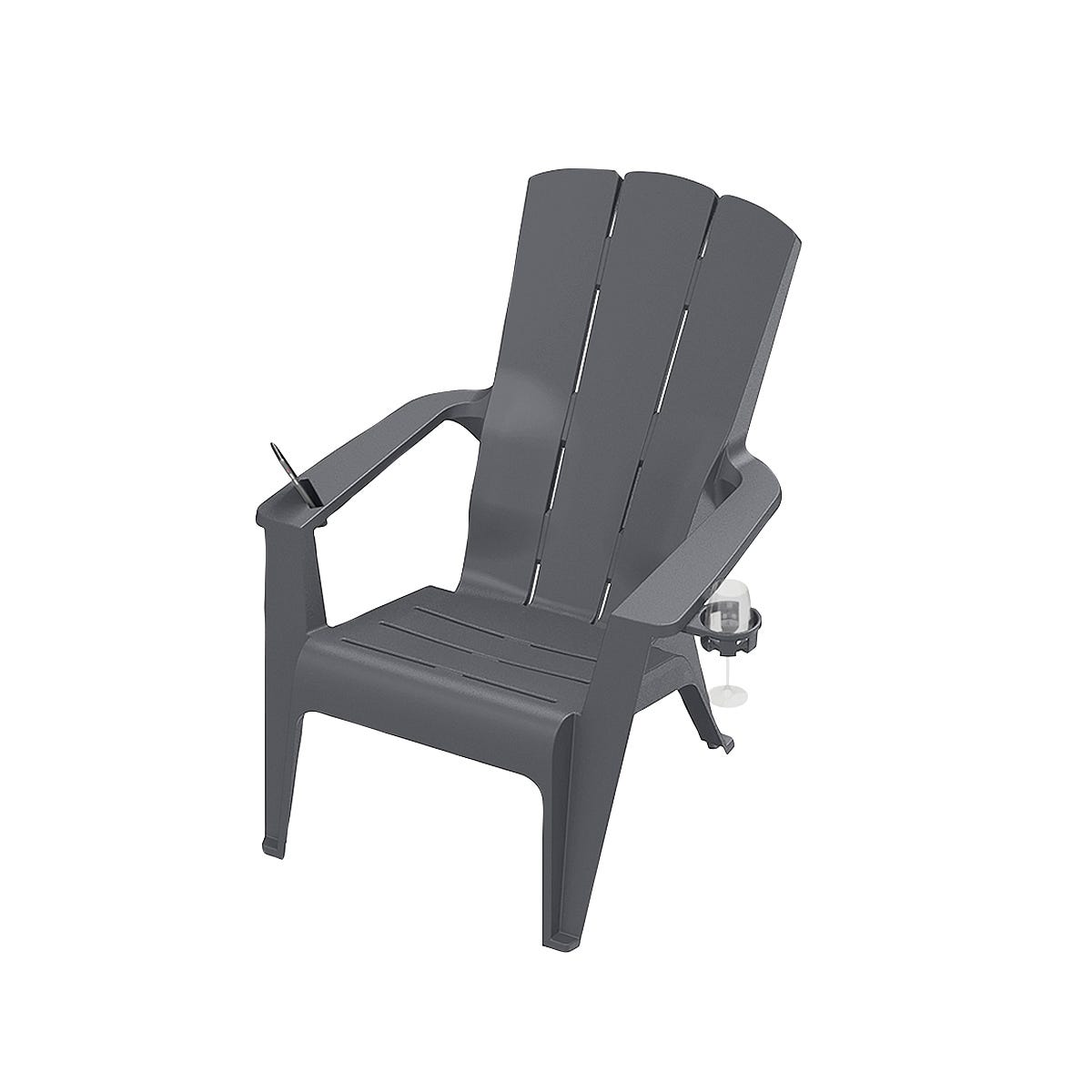 Deluxe Contour Adirondack Flat Chair, Grey