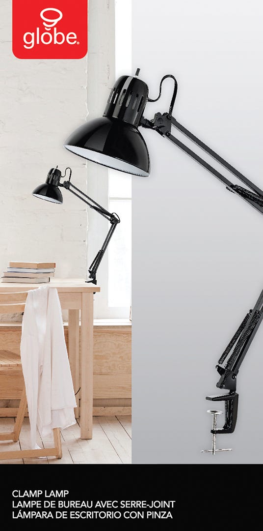 Desk lamp with clamp