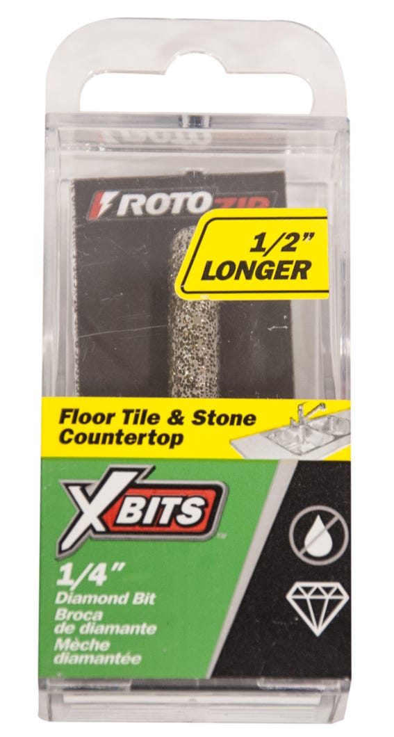 Rotozip Xbits Ceramic Cutter Diamond Bit, 1/4-in