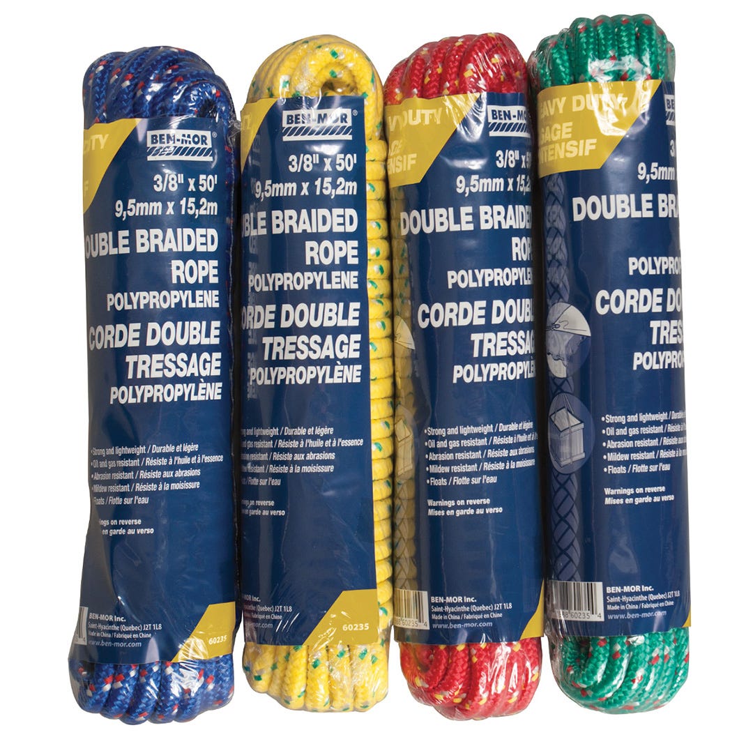 Diamond Braided Ropes Polypropylene , Assorted, 3/8 in. X 50 ft.