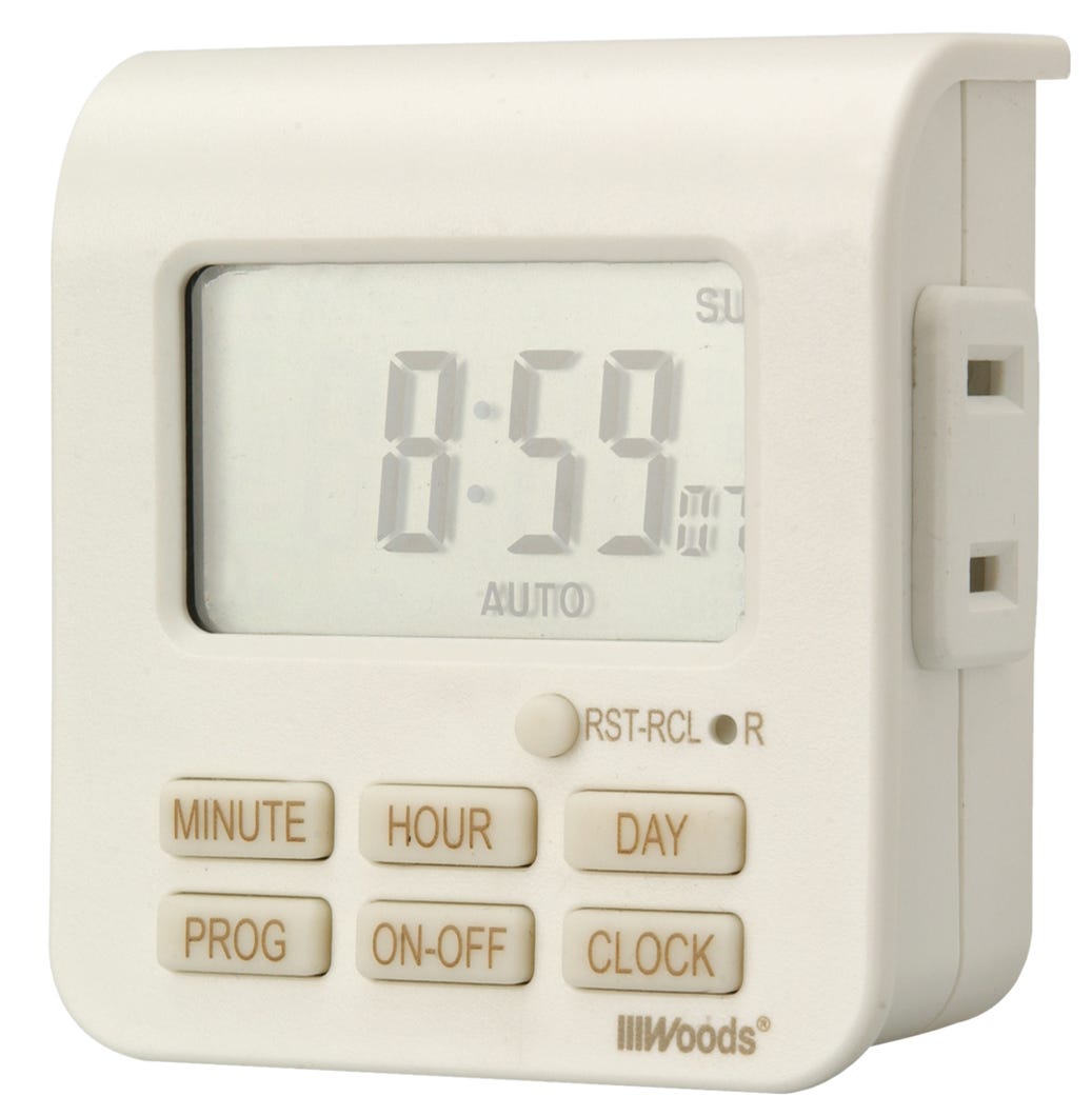 Digital Timer Indoor, 7 Day with 2 Outlets
