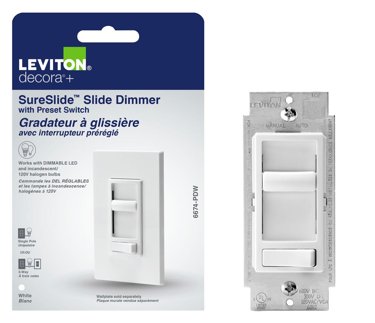 Dimmer Sureslide Cfl with Preset Switch