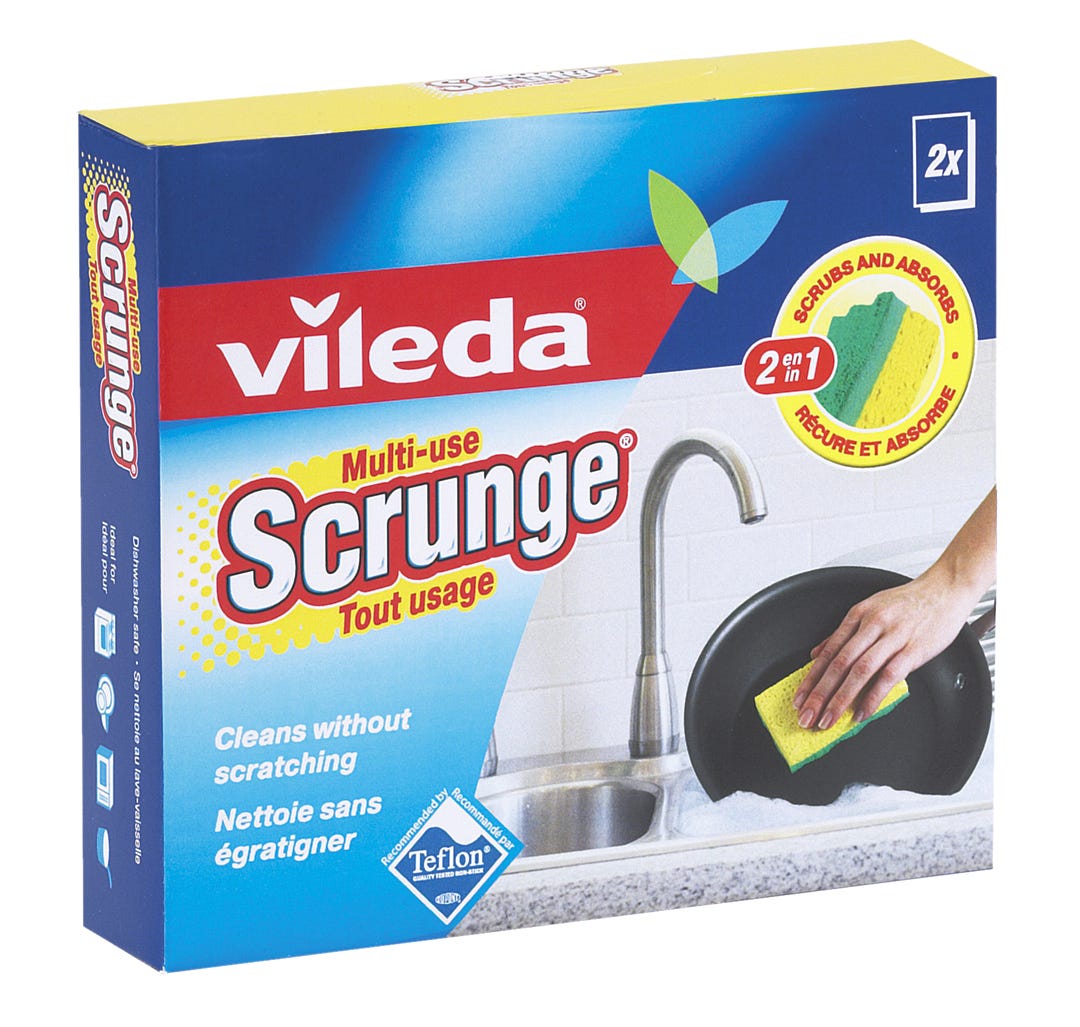 2-in-1 All-Purpose Scouring Sponge, Pack of 2