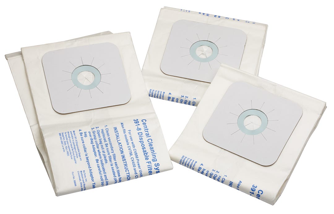 Disposable bag for central vacuum