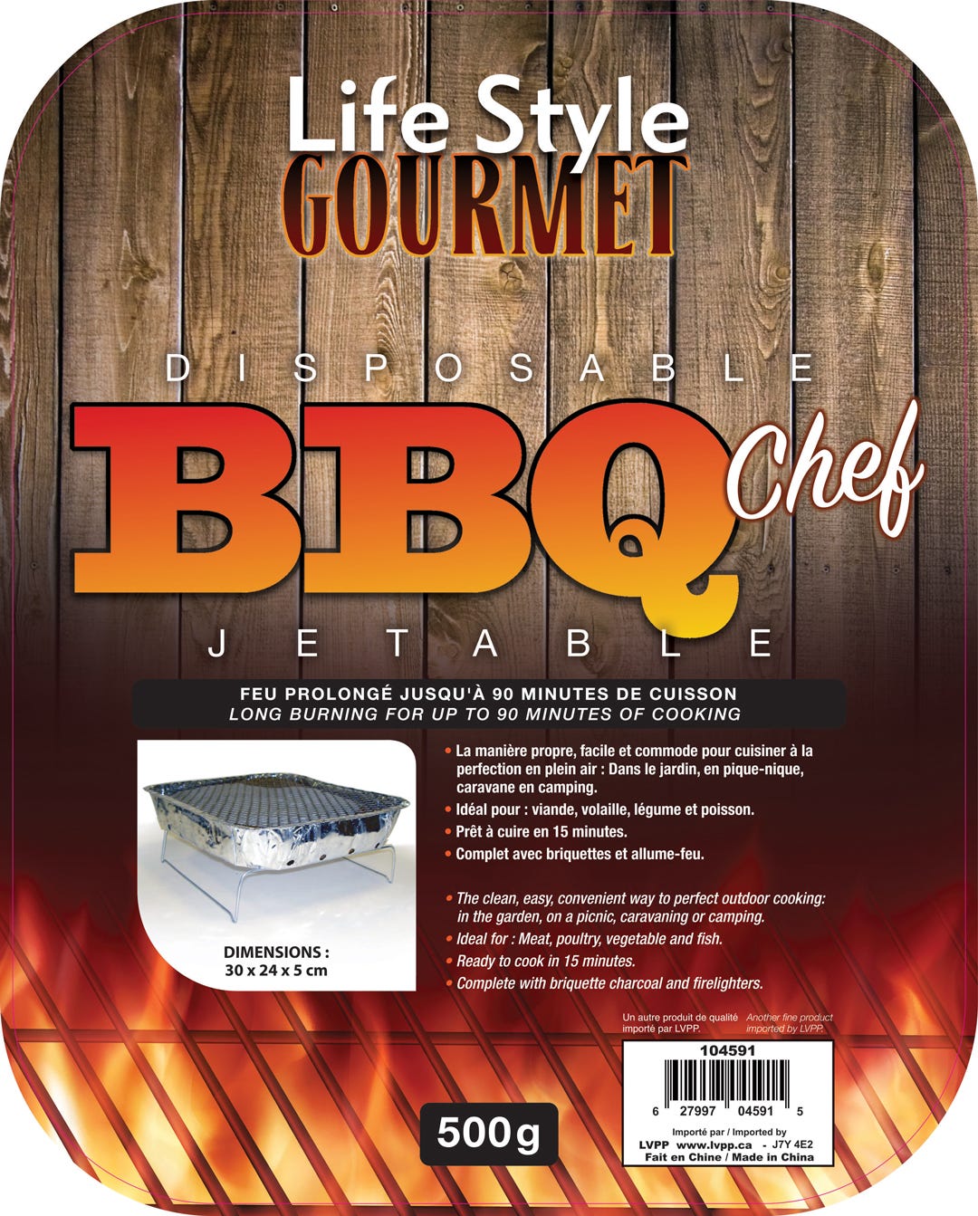 GOURMET Disposable Aluminium Barbecue, 500 gr
