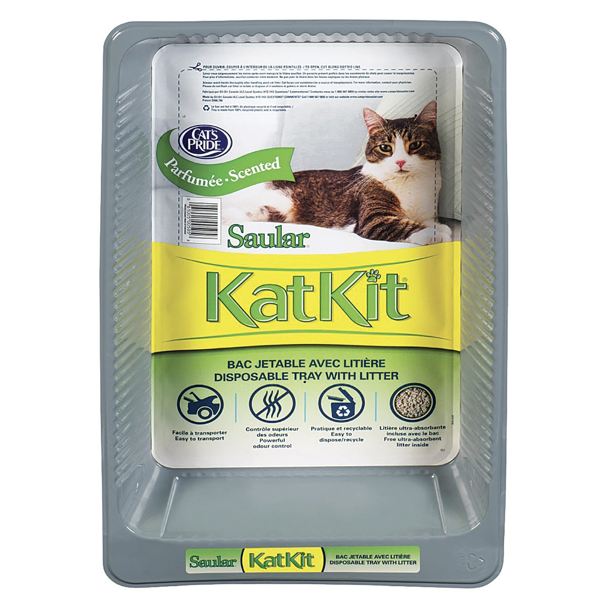 Disposible litter for cat, 12.25-in. X 4-in. X 19.5-in.
