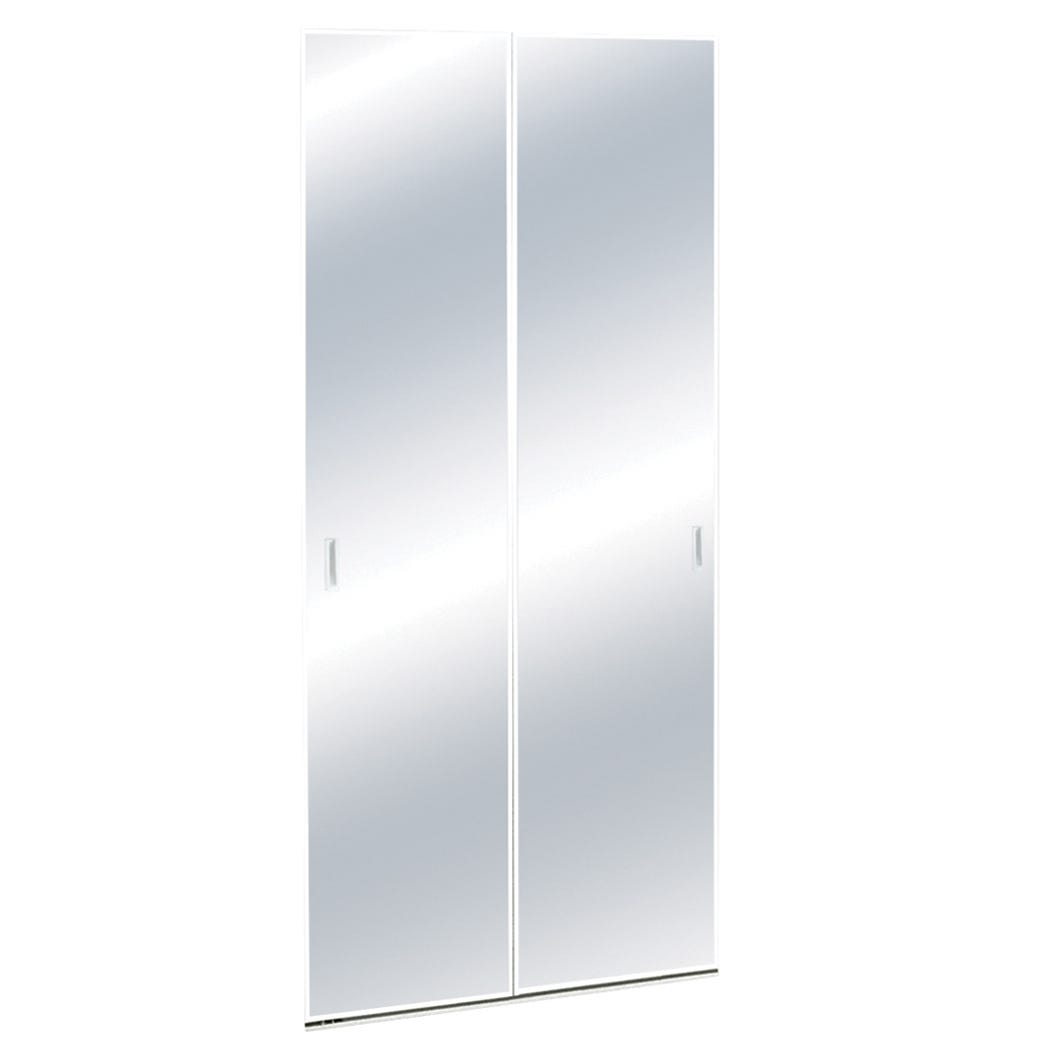 Door Bifold Clear Mirror with Frame for Closet Door, 24-in. X 80 1/2-in.
