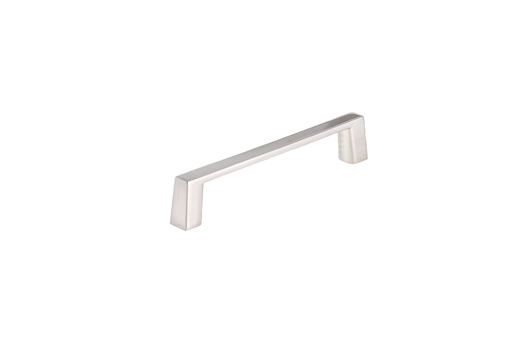 Metal Door Handle, Brushed Nickel, 4-in.