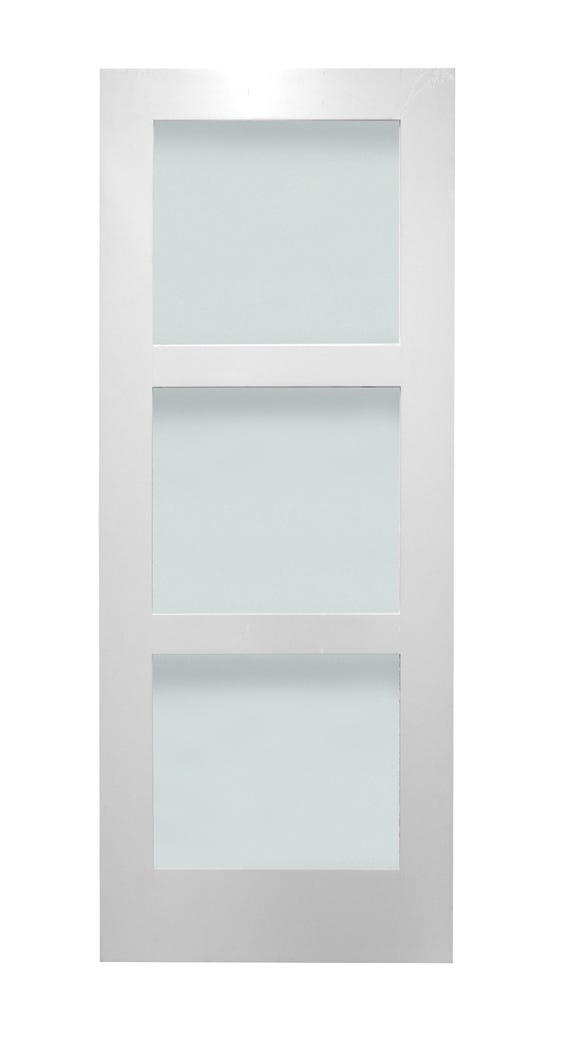 Door Indoor Shaker Style, 3 Frosted Glasses 30-in.