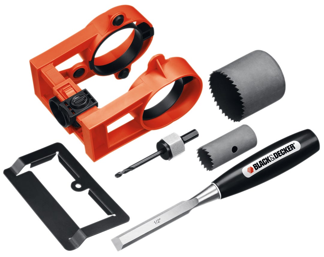Door lock installation kit for wood door