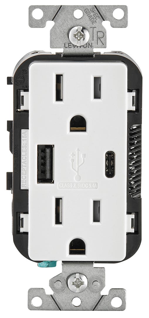 Double socket with USB charger type A/ type C