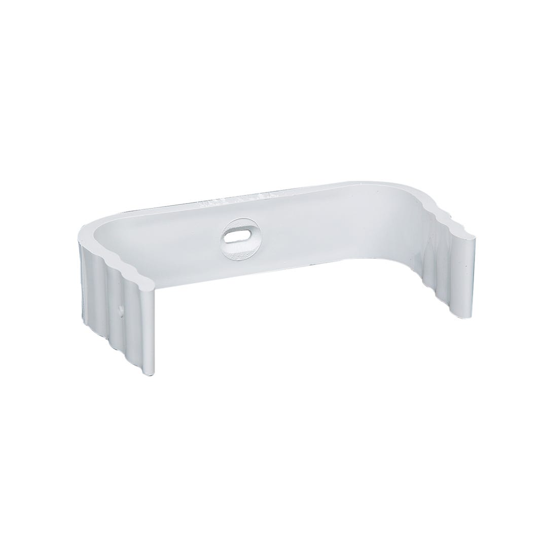 Downspout clip in plastic for gutter