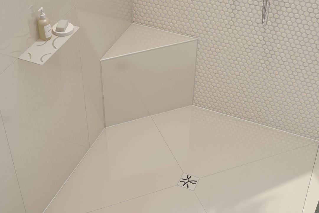 KERDI-DRAIN Drain Grates, Curve, Stone Grey Tssg