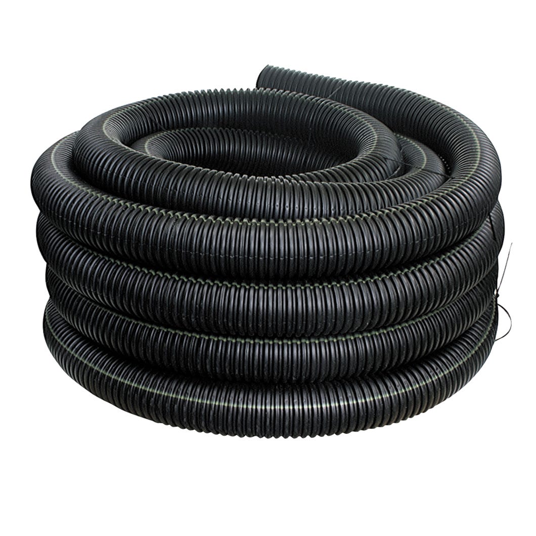Drain Pipe Non-Perforated Flexible Single Wall Pipe, 4-in. X 50-ft.