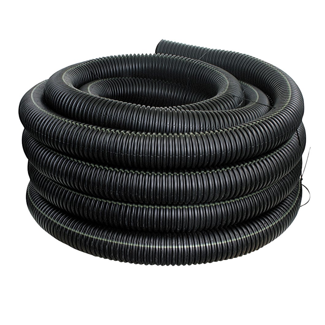 Drain Pipe Non-Perforated Single Wall Pipe, 4-in. X 150-ft.