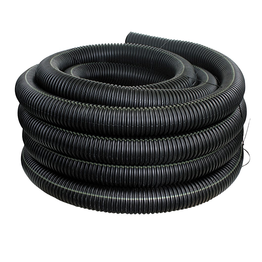 Drain Pipe Non-Perforated Single Wall Pipe, 6-in. X 100-ft.