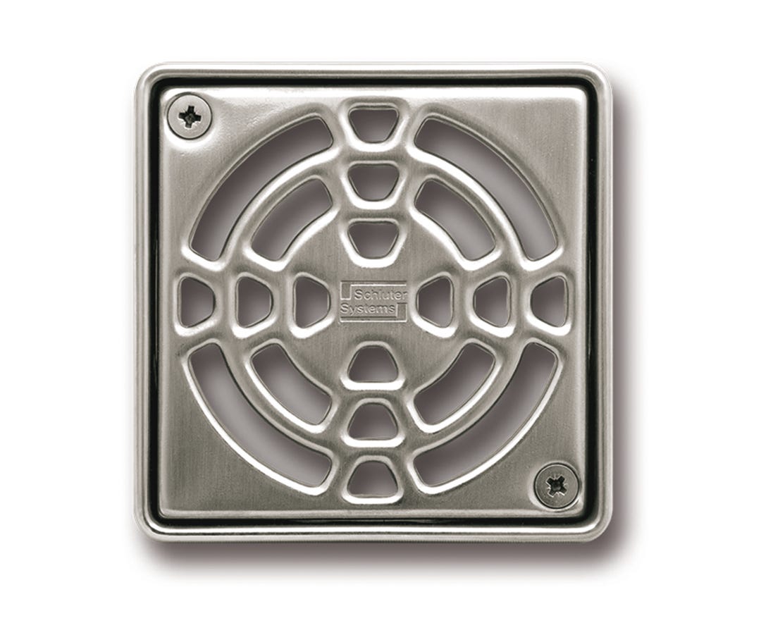 KERDI 2" Abs Shower Drain, 4" Grid, Stainless Steel
