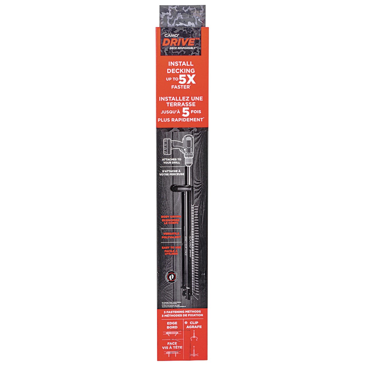 CAMO DRIVE tool with 3 quick change fasteners, 4 pieces