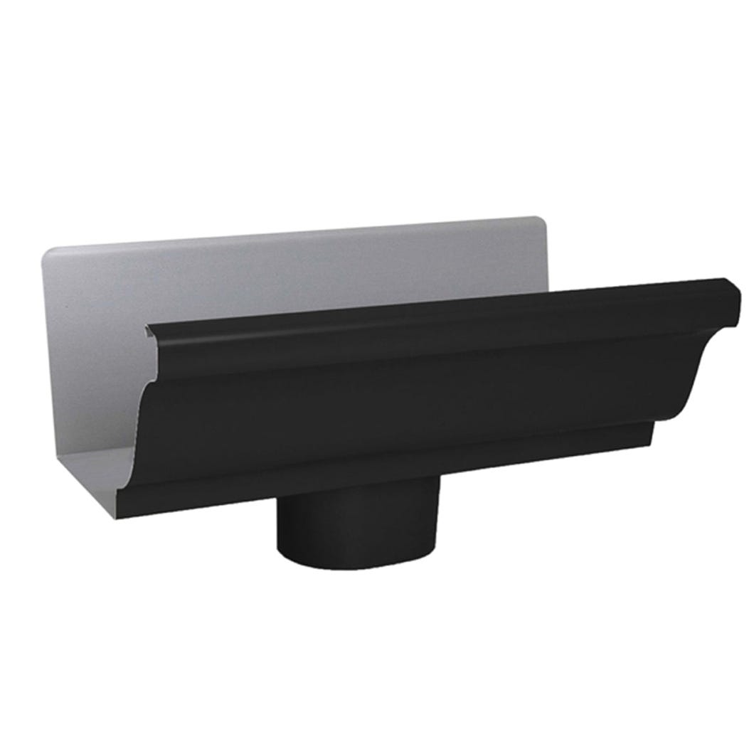Drop center outlet for gutter