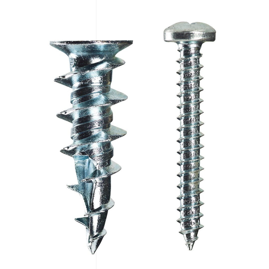WALLDRILLER Self-Driling Anchors, #8, + Screws x 1-1/4 in., 100/Pack