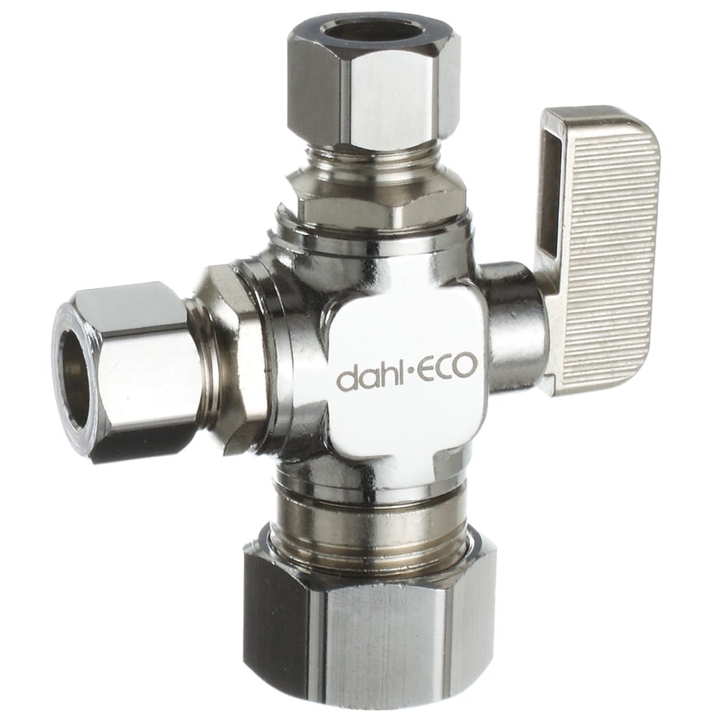 Dual Outlet Valve Copper/Straight, Lead-Free