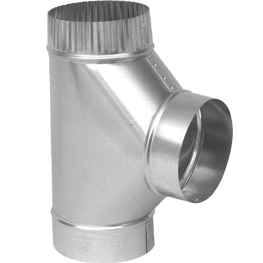 Galvanized Tee Duct, 8-in.