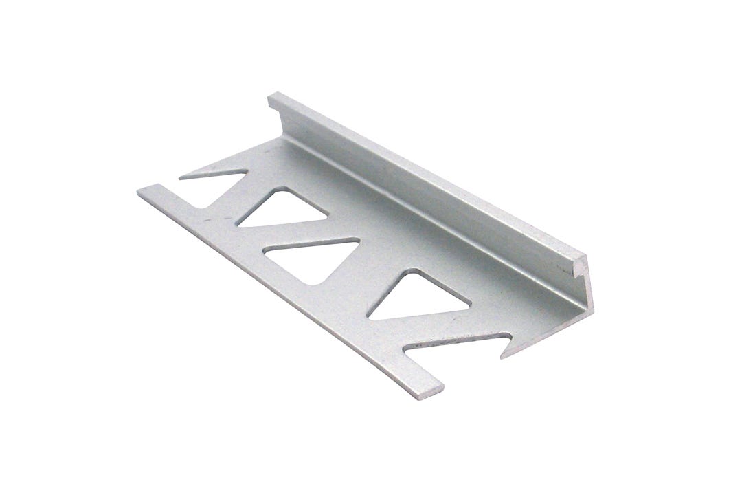 Edge Tile Aluminum, 8 mm, 5/16 in. x 8 ft., Satin Clear Anodized