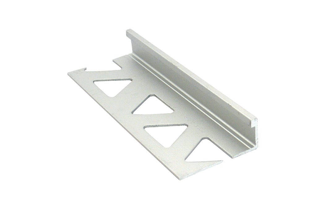 Edge Tile Aluminum, 10 mm, 3/8 in. x 8 ft., Satin Clear Anodized