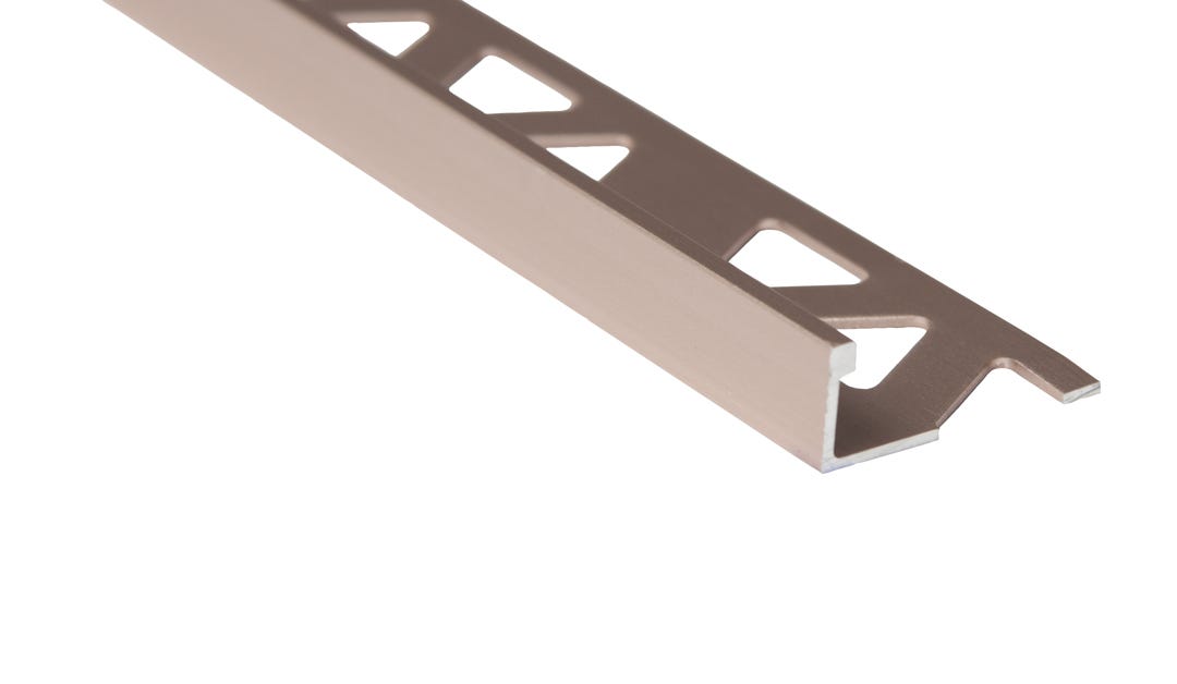 Edge Tile Aluminum, 10 mm, 3/8 in. x 8 ft., Satin Champagne