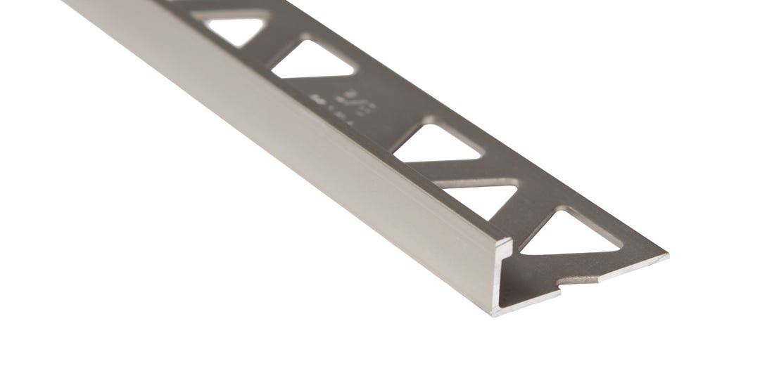 Edge Tile Aluminum, 10 mm, 3/8 in. x 8 ft., Satin Titanium