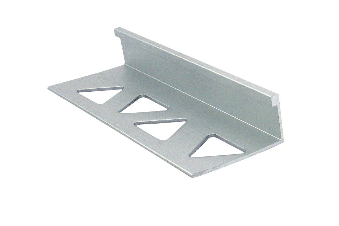 Edge Tile Aluminum, 1/2 in. x 8 ft., Satin Clear Anodized