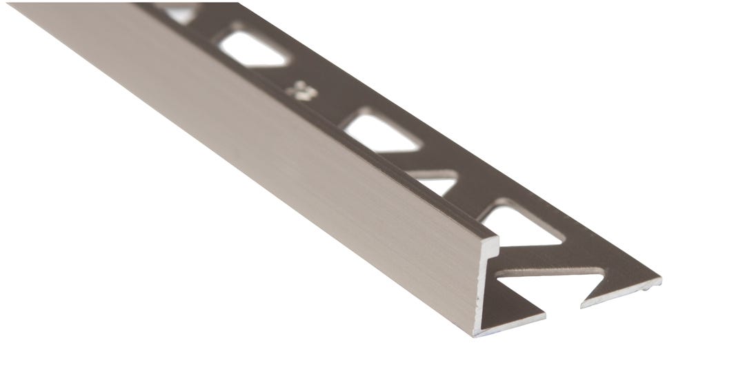 Edge Tile Aluminum, 12 mm, 1/2 in. x 8 ft., Satin Titanium