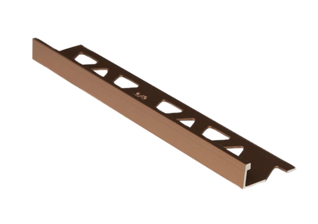 Edge Tile Aluminum, 12 mm, 1/2 in. x 8 ft., Satin Bronze