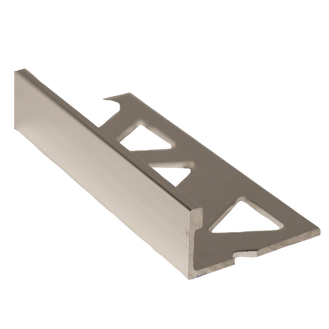 Edge Tile Aluminum, 10 mm, 3/8 in. x 8 ft., Bright Clear