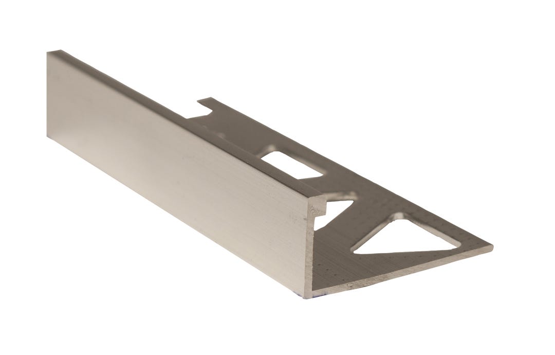 Edge Tile  Aluminum, 12 mm, 1/2 in. x 8 ft., Bright Clear