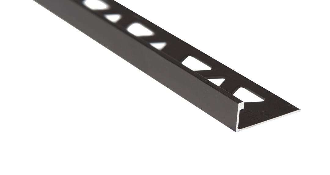 Edge Tile Aluminum, 10 mm, 3/8 in. x 8 ft., Black