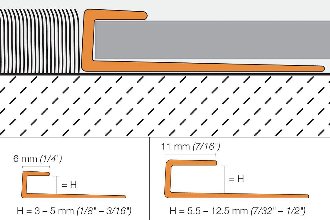 VINPRO-S Profiled Vinyl Molding, 1/4 in. x 78.74 in., Brushed Chrome ACGB