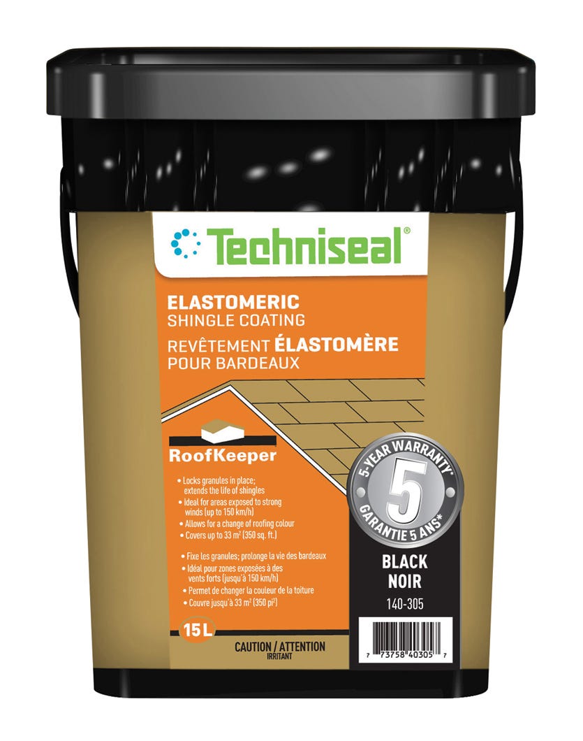Elastomeric Shingle Coating, Black, 15 L