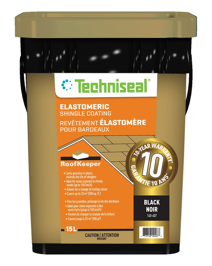 Elastomeric Shingle Coating, Black, 15 L