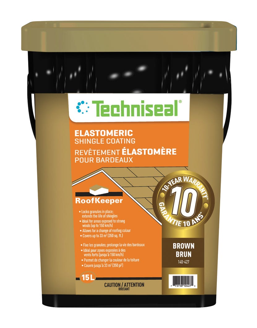 Elastomeric Shingle Coating, Brown, 15 L