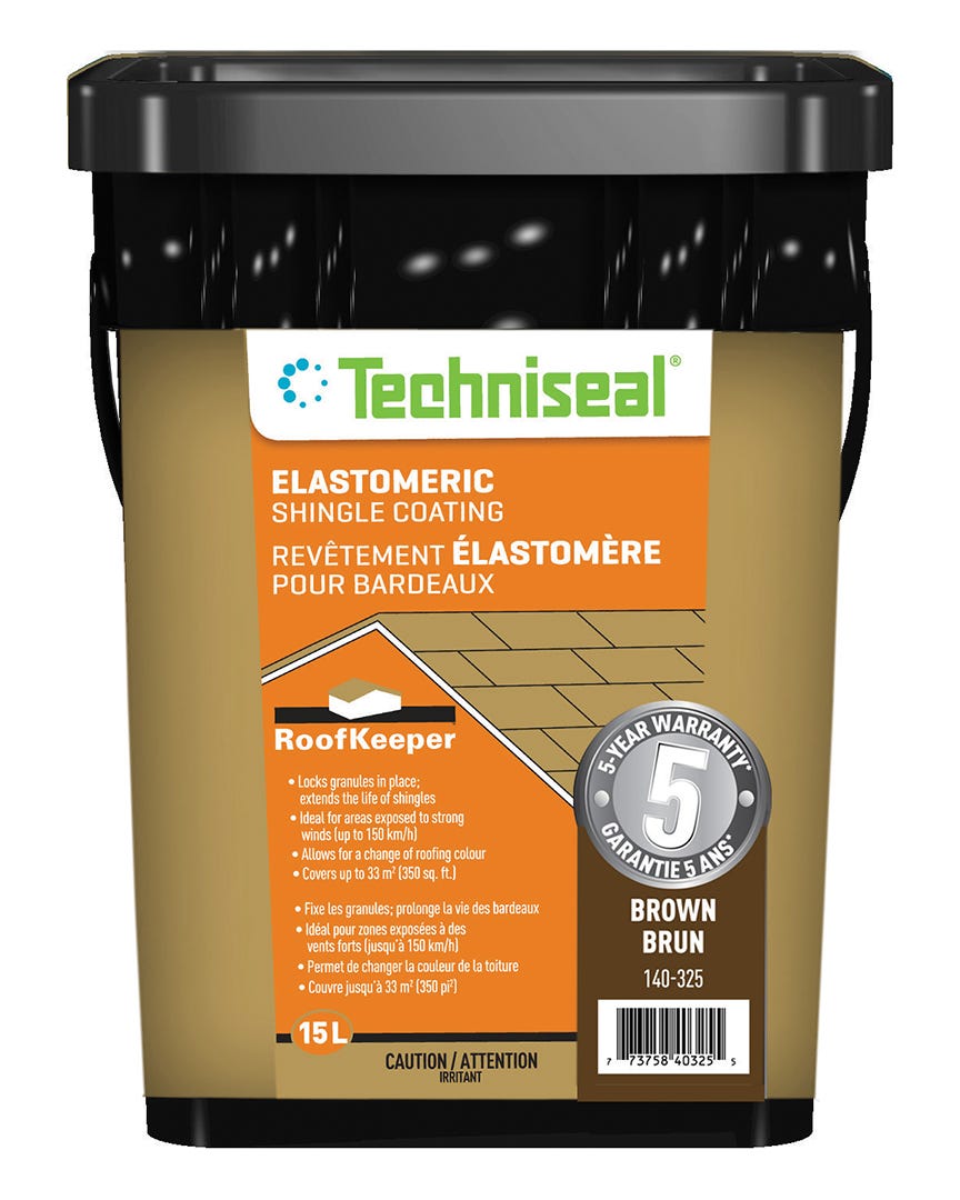 Elastomeric Shingle Coating, Brown, 15 L