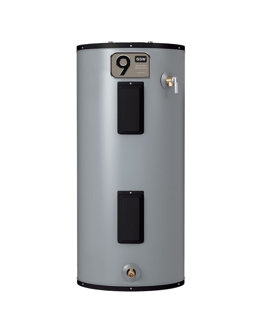 Electric Water Heater, Top Entry, 9-Year, 240V, 40 Gal