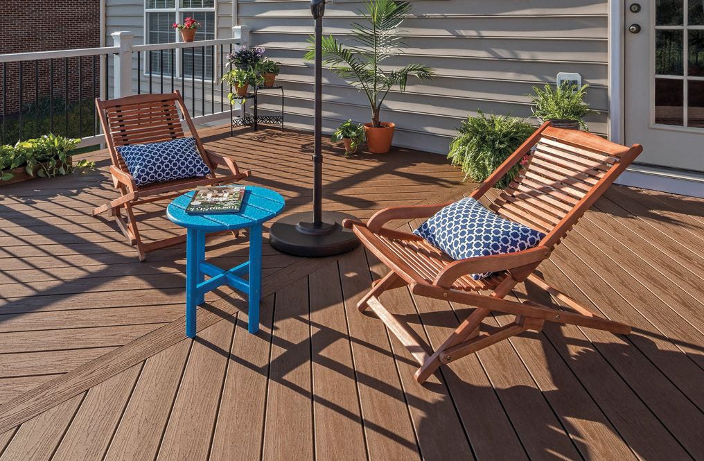 Enhance Basics Saddle Grooved Composite Deck Board, 16-ft.