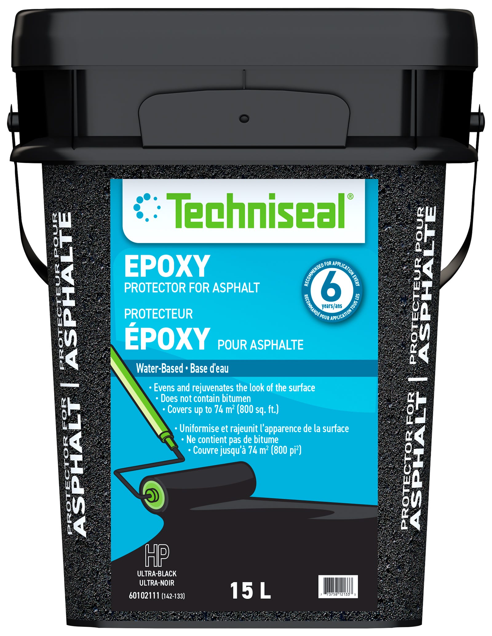 Epoxy Protector for Asphalt, Water-Based, Ultra-Black, 15 L