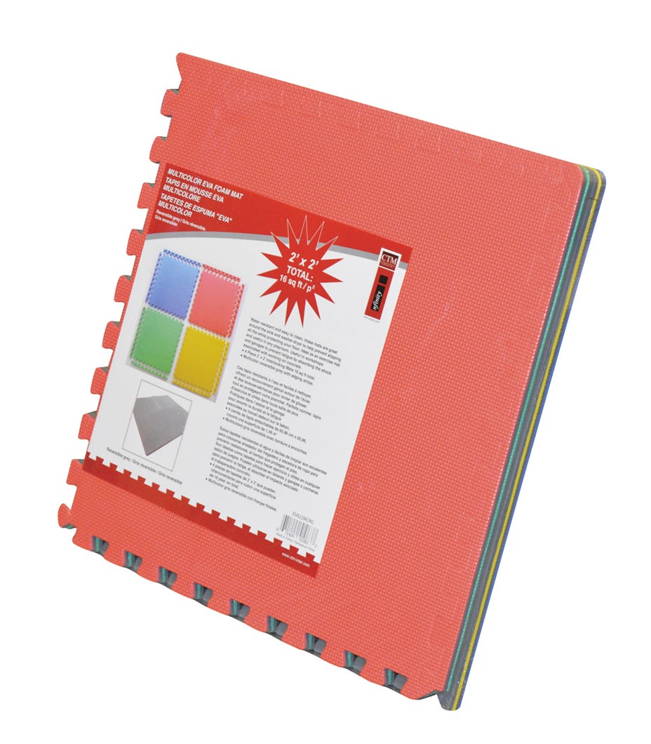 EVA Foam Runner Tile, 2 ft. x 2 ft., Multicolor, 4/Pack