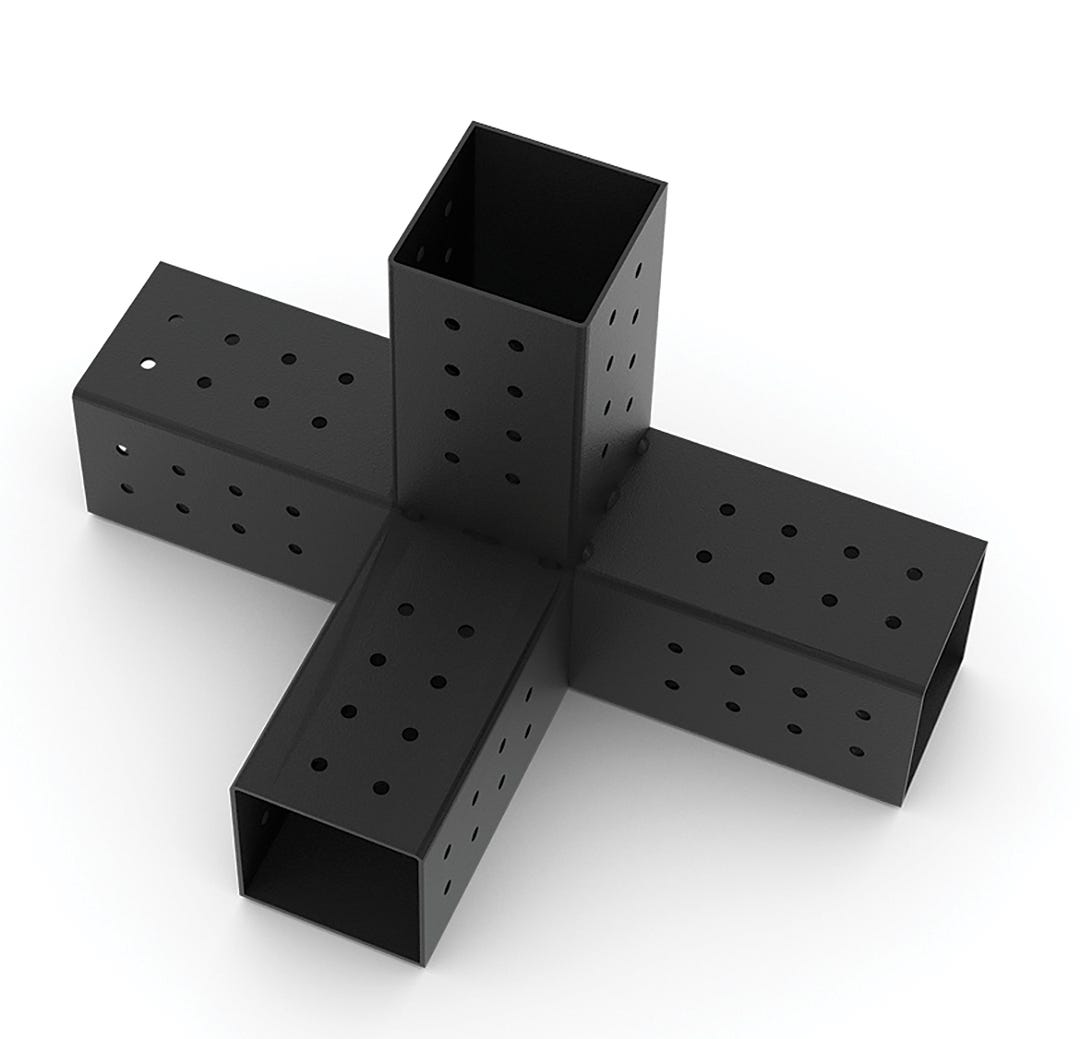 QUAD Bracket for Pergola, Matte Black
