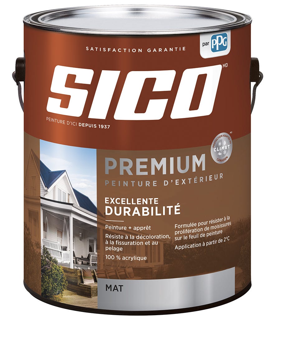 Paint/Primer-in-One Exterior, 100% Acrylic, Latex, Flat Finish, Tint Base #2, 3.78 L