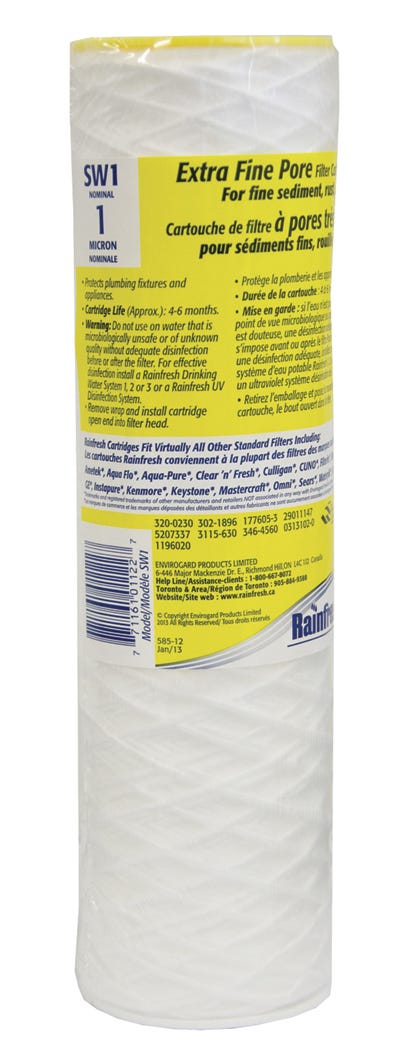 Filter Cartridge Extra Fine Pore for Fine Sediment, 1 Micron