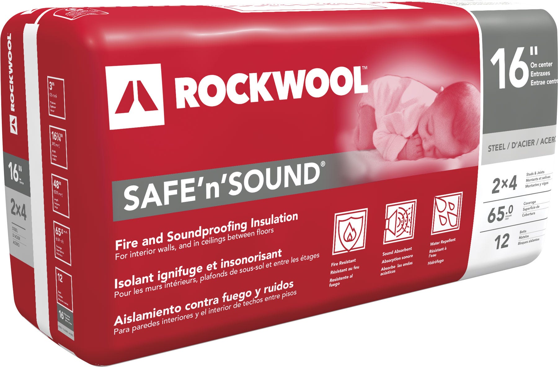 Fire and soundproofing insulation for steel stud