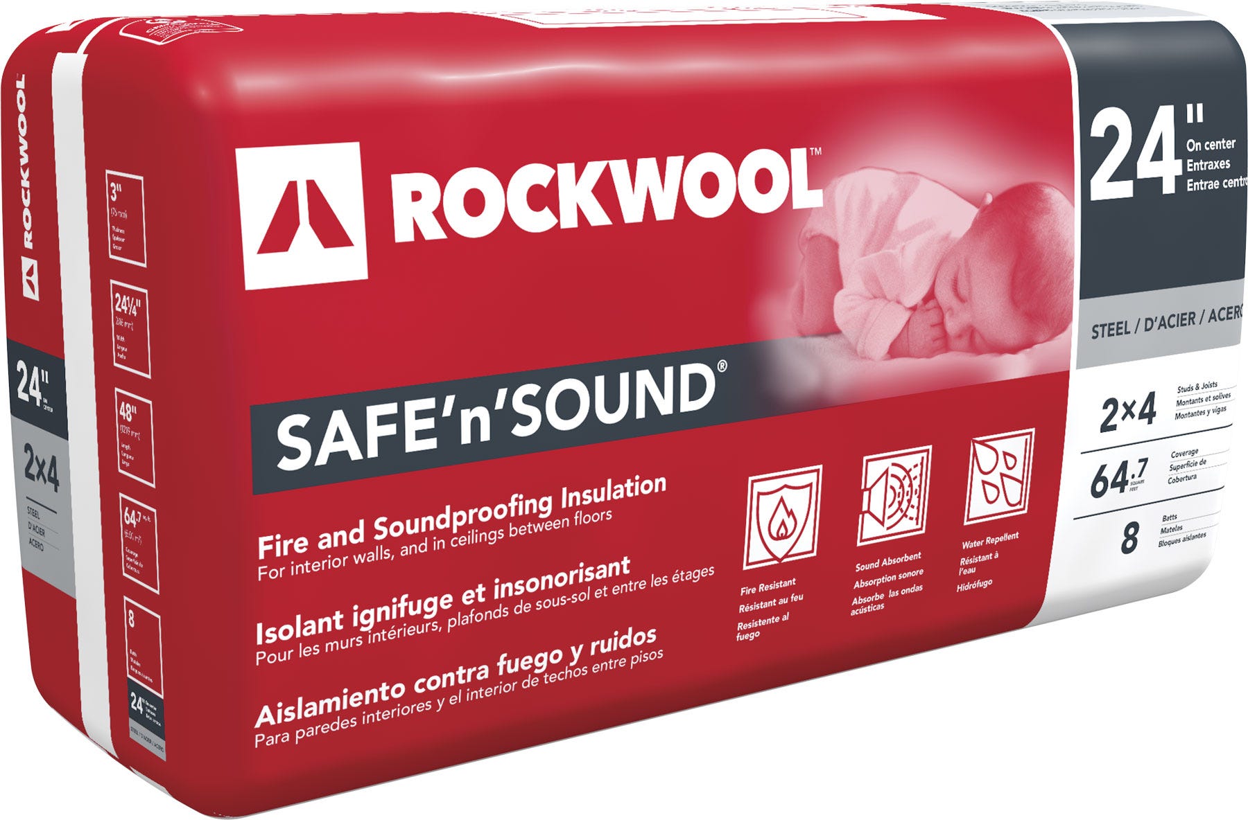 Fire and soundproofing insulation for steel stud